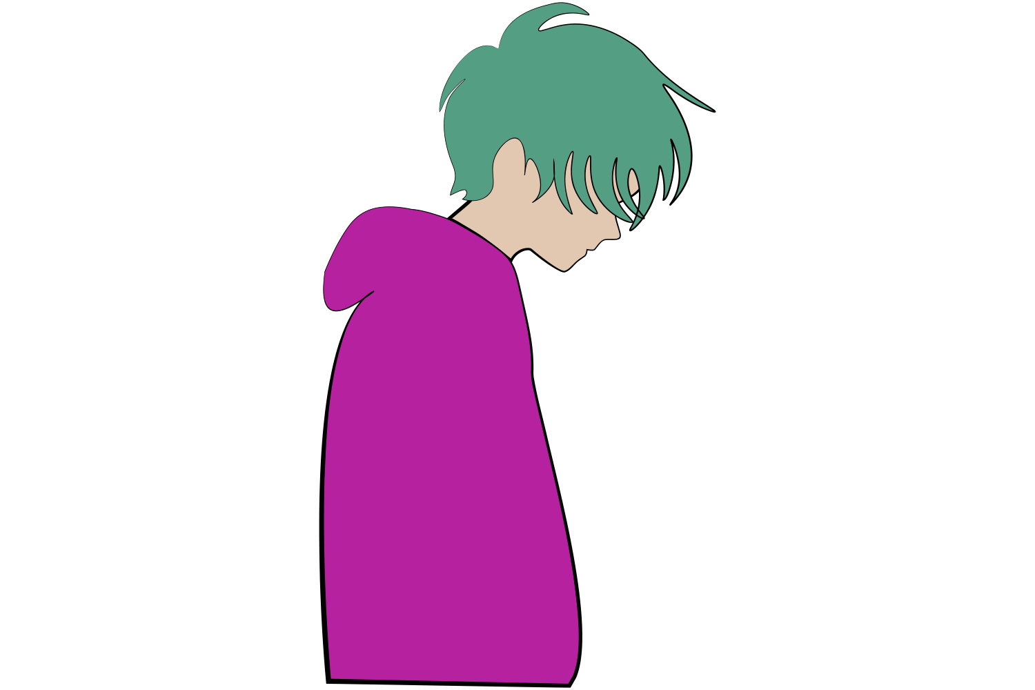 A sad cartoon character.