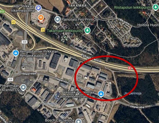 Karttakuva tapahtumapaikasta. 