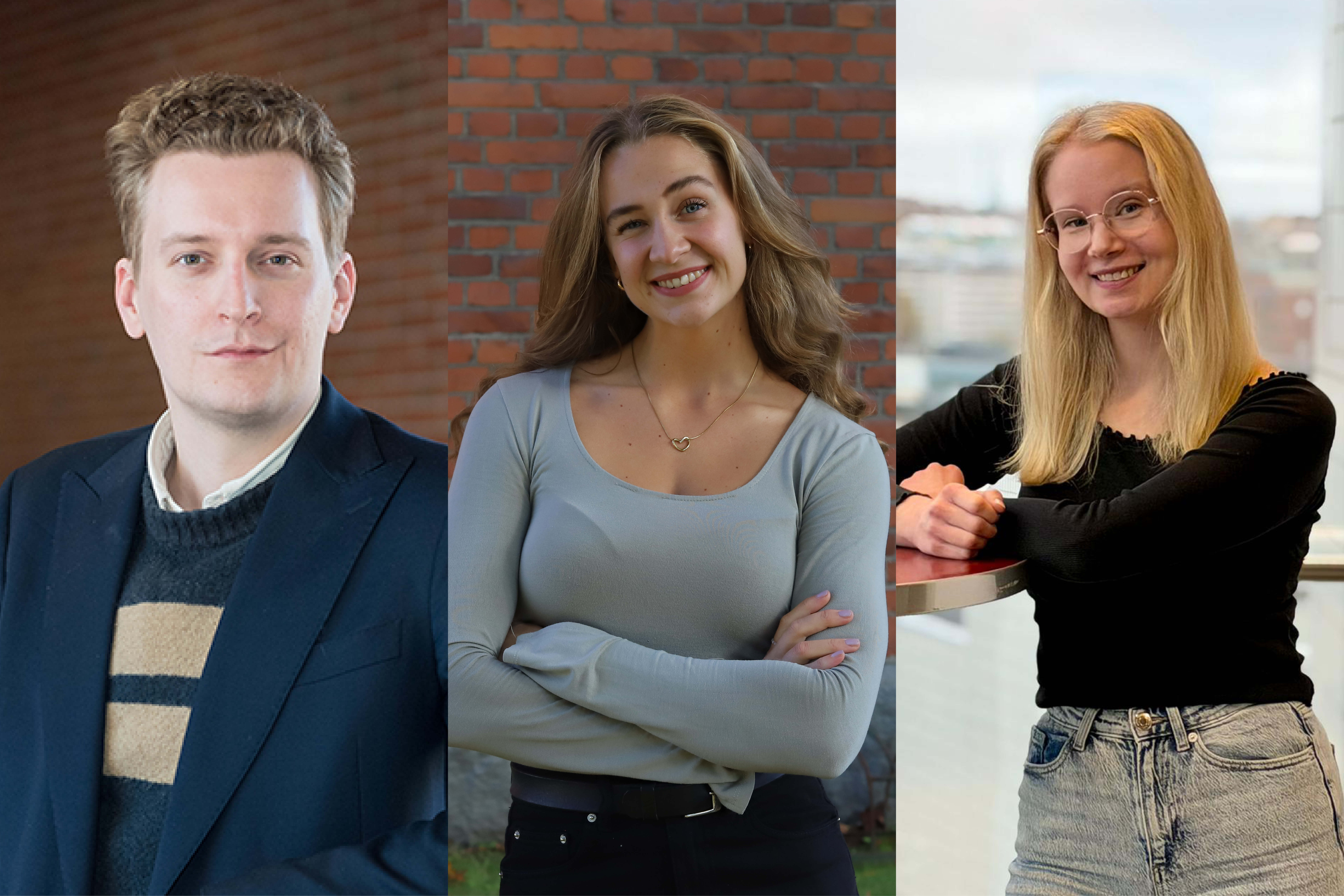 Communication trainees Jesse Sironen, Venla Rinne ja Henriikka Nieminen.